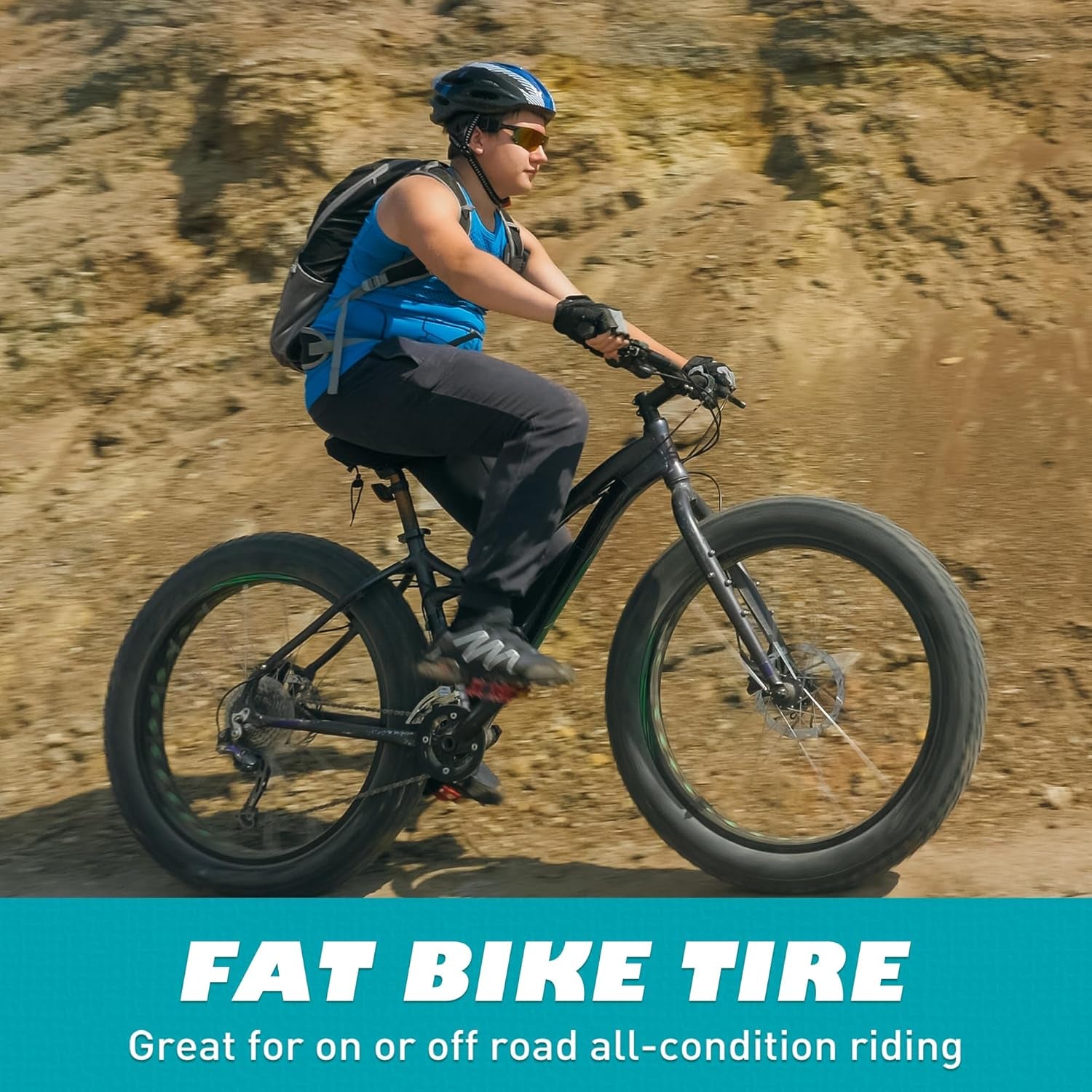 Fat Tire for Ebike Mountain Snow Bike Heavy Duty High-Performance Wear-Resistant Tire 20"/26" X 4",Black/Brown/White,1/2 Tires Tubes 2 Levers