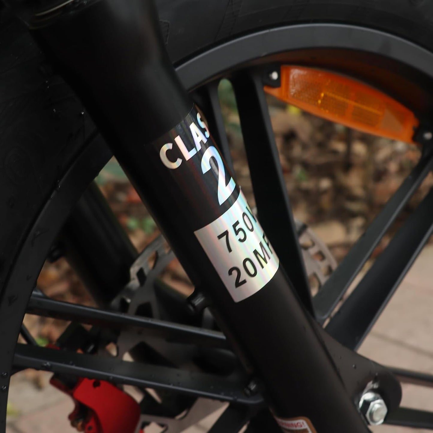 Class 2 Ebike Sticker Electric Bicycle Frame (3 Stickers a Pack) Class Identification Number Weatherproof Vinyl Removable Decals Sets - Class 2 750W 20MPH Electric Bike E-Bike