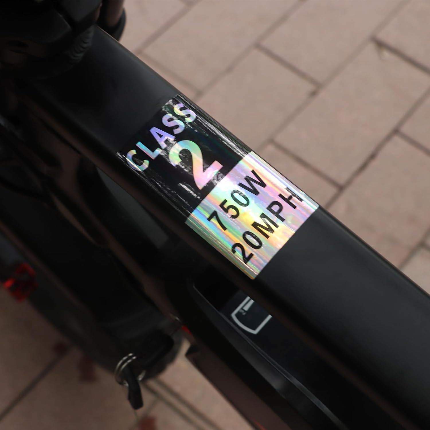 Class 2 Ebike Sticker Electric Bicycle Frame (3 Stickers a Pack) Class Identification Number Weatherproof Vinyl Removable Decals Sets - Class 2 750W 20MPH Electric Bike E-Bike